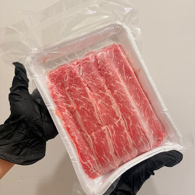 Australia Premium 250-Day Grain-Fed Boneless Short Rib Shabu-Shabu Slices | Fine Marbling Comparable to Wagyu